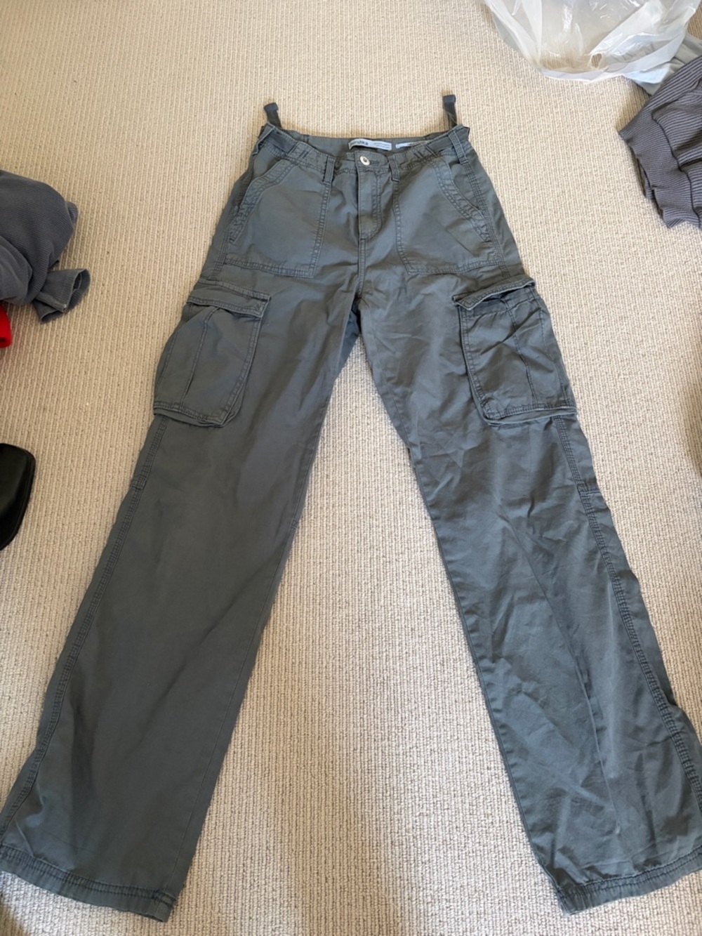 Bershka Blue Cargo Pants with Utility Pockets NWOT